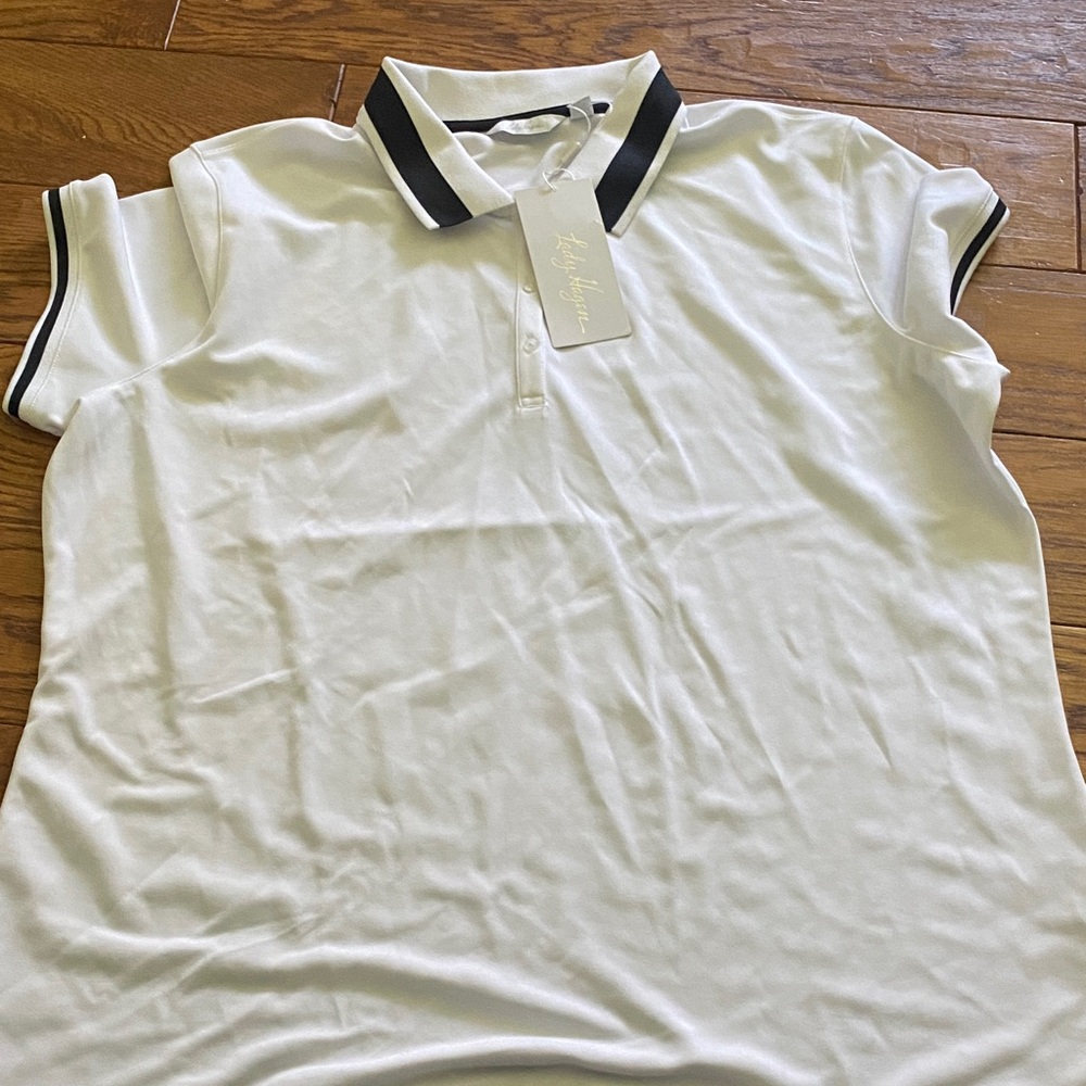 Lady Hagen White Polo with Black Trim